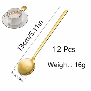Набір 12 шт., Золота кавова ложка synthetic.ua - Фото 1