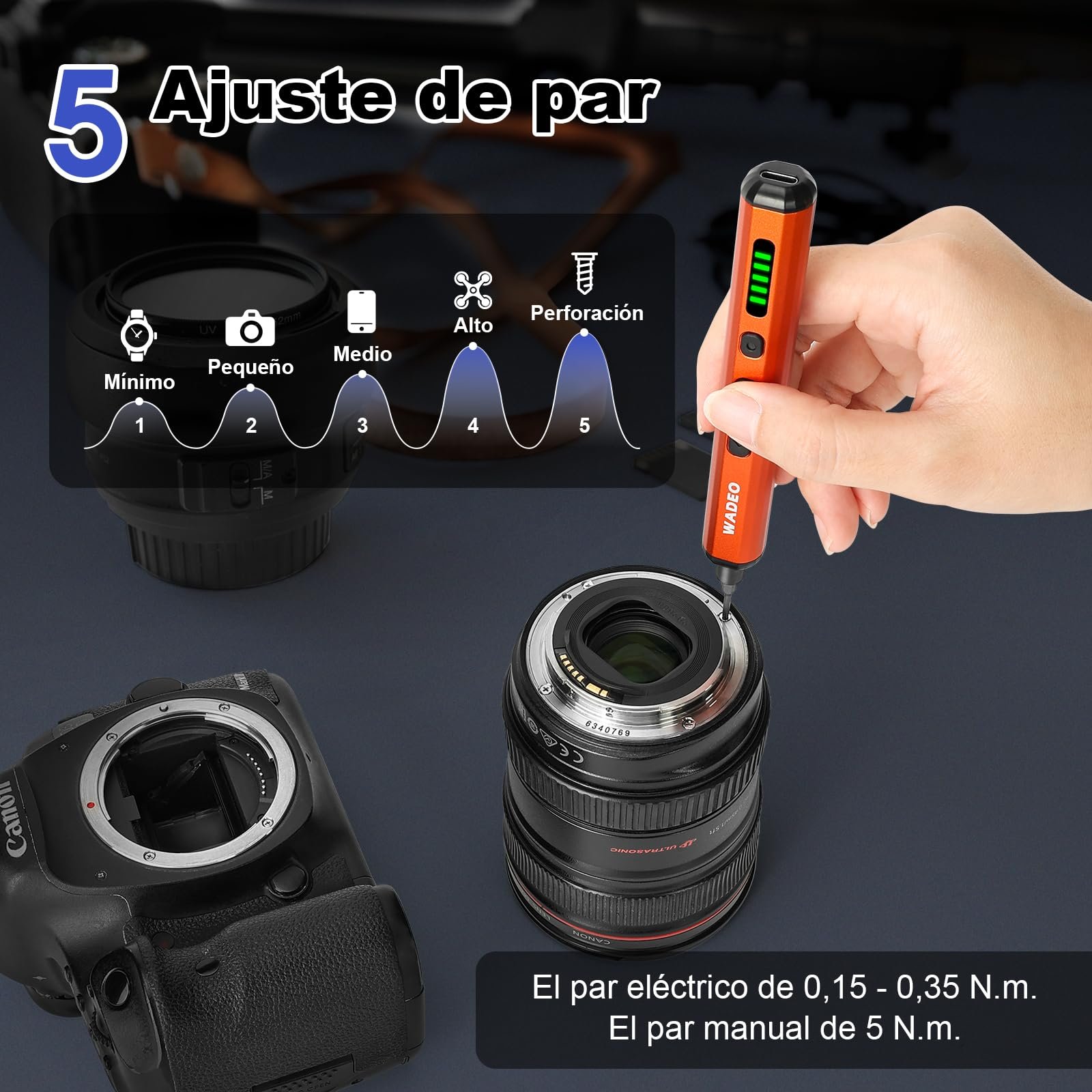 Електрична викрутка WADEO Mini 82 в 1 магнітний набір, фото №3