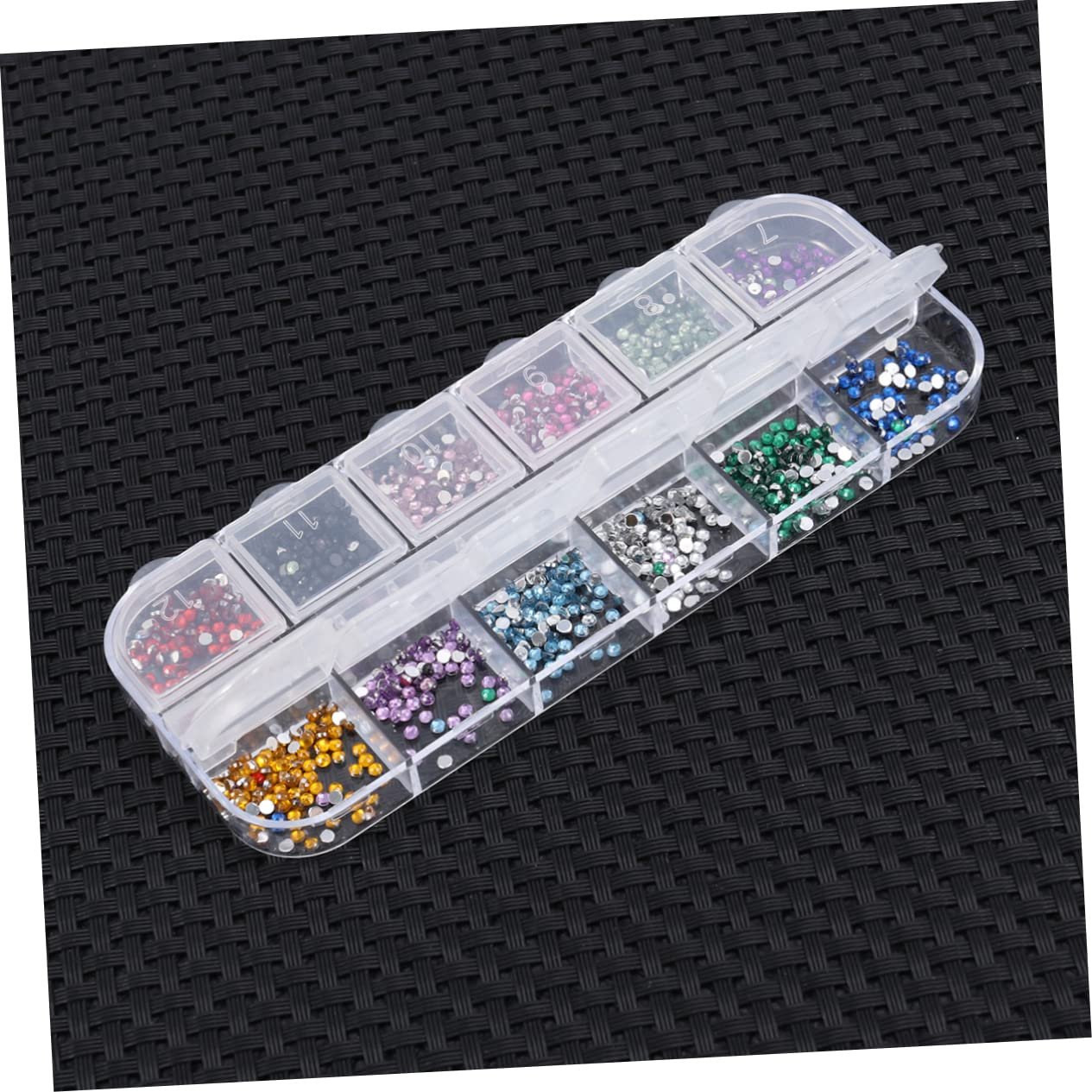 Стрази для нігтів Beavorty Різні кольори та розміри. Прозорий контейнер, фото №2