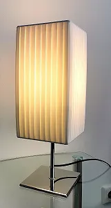 Настільна лампа Trango 2022 Design CANNES E27 Квадратна хромована основа 43 см Біла synthetic.ua - Фото 1