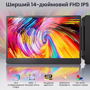 Монітор портативний 14" Teamgee S2 Full HD IPS 60 Гц synthetic.ua - Фото 1