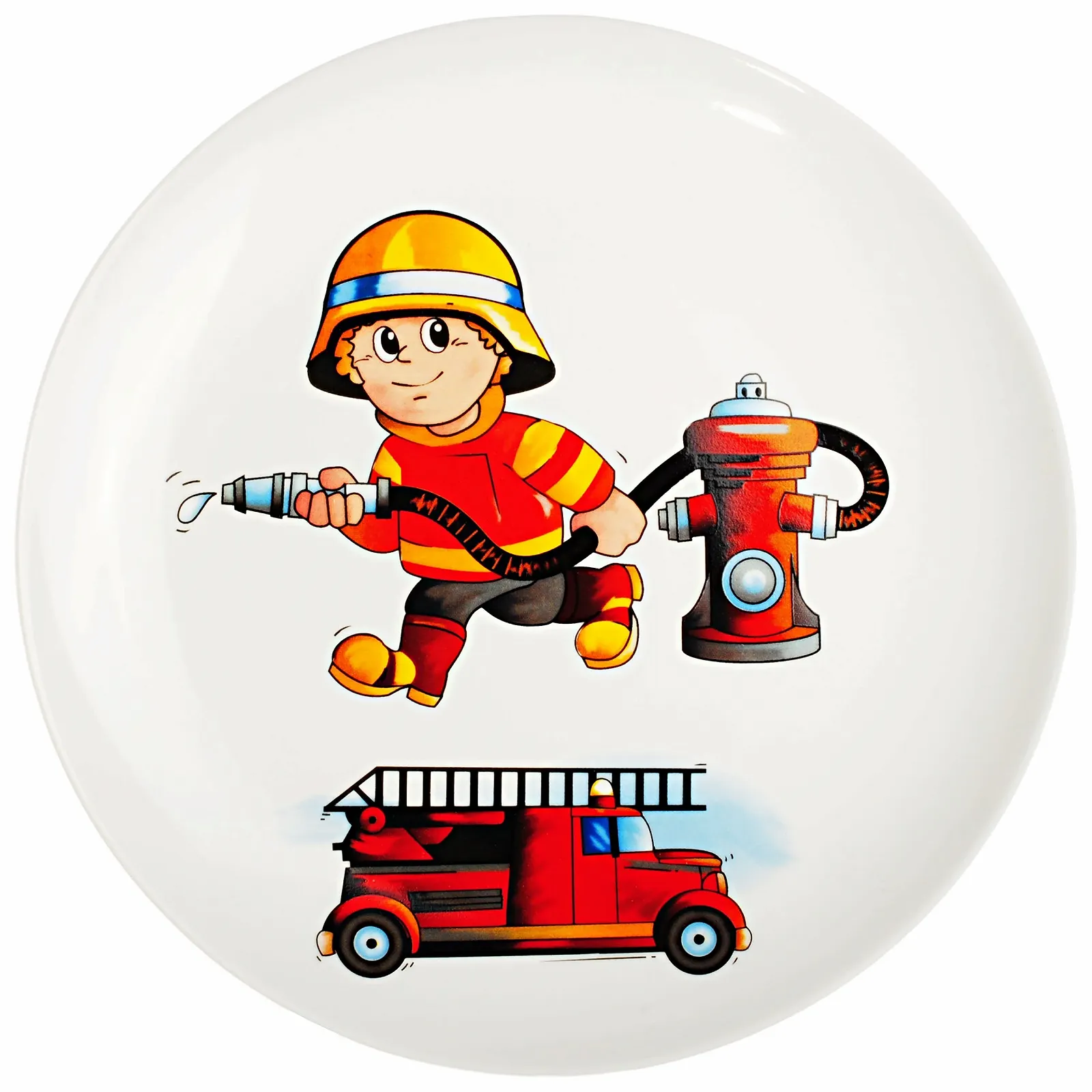 Набір дитячого посуду Пожежна бригада (тарілка, миска, чашка) Білий, фото №6 Набір дитячого посуду Пожежна бригада (тарілка, миска, чашка) Білий, фото №6