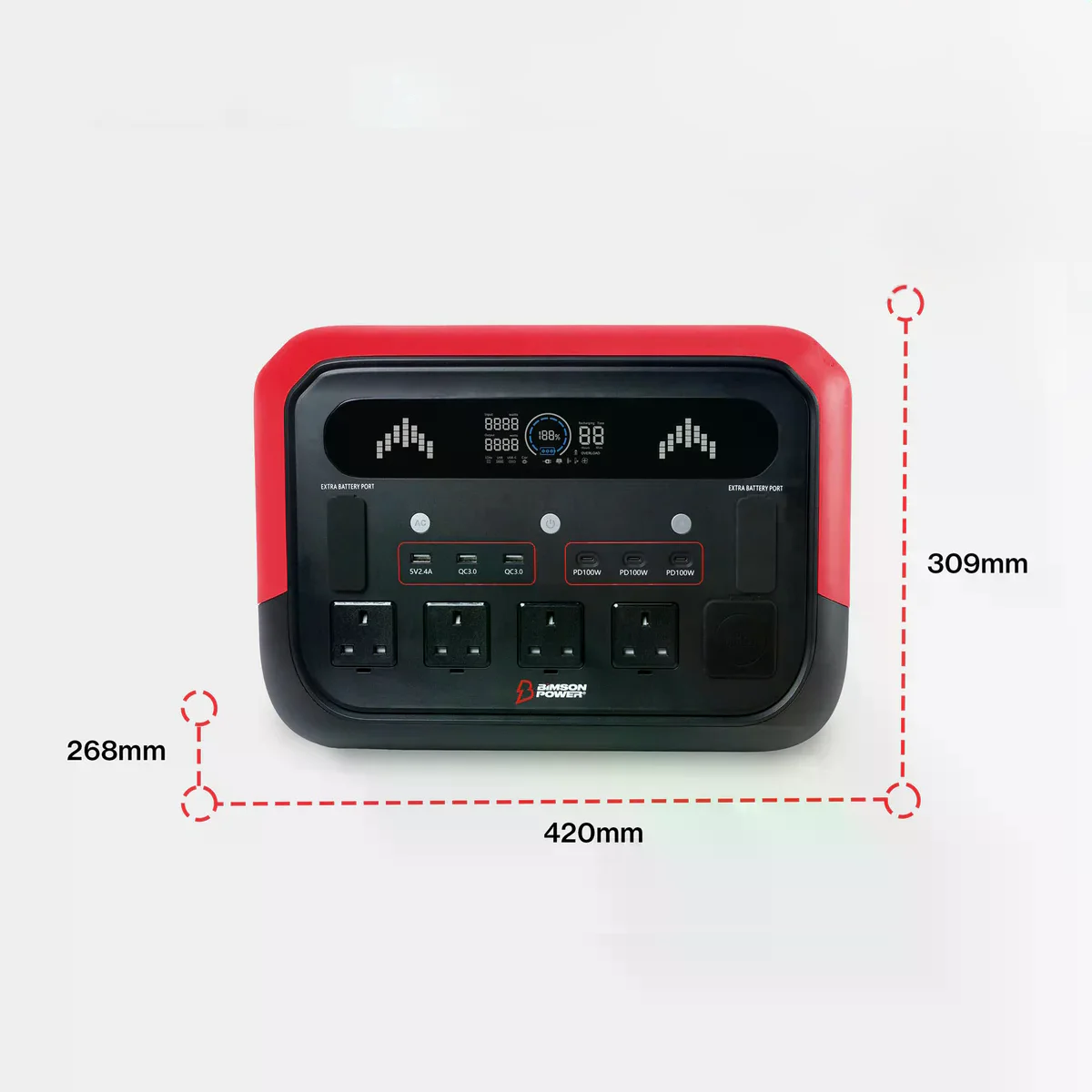 Зарядна станція Bimson Power BP2400PPS 4800 Вт / 2400 Вт / 2048 Вт*год / LiFePO4 / Швидка зарядка, фото №4 Зарядна станція Bimson Power BP2400PPS 4800 Вт / 2400 Вт / 2048 Вт*год / LiFePO4 / Швидка зарядка, фото №4