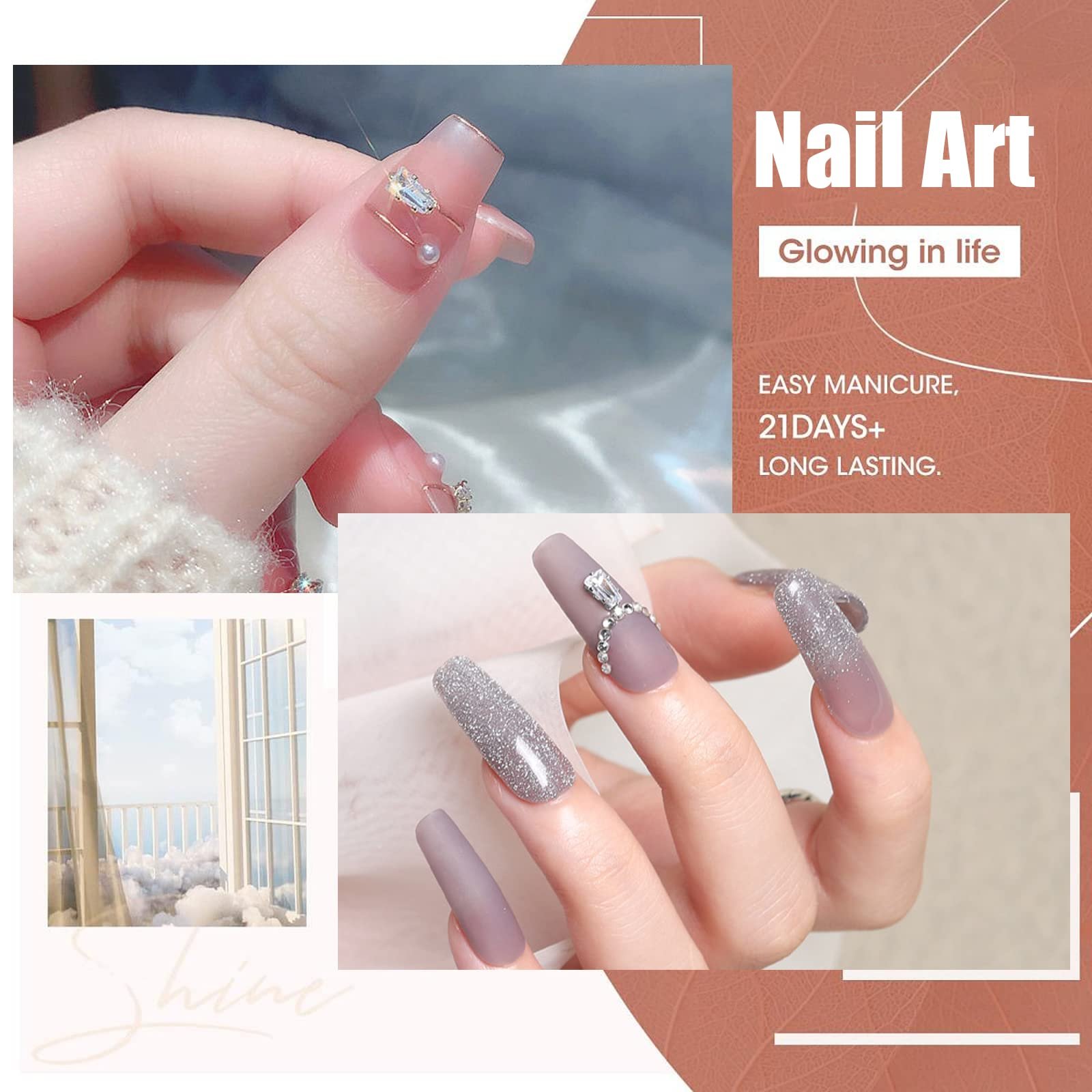 Стрази для нігтів Мікс форм Золотий Срібний, 50 шт, фото №5