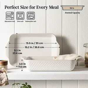 Форма для запікання DOWAN 9 x 13 см керамічна з рельєфним дизайном synthetic.ua - Фото 1