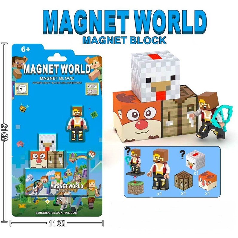 Магнитный конструктор Minecraft, строительные блоки, фото №2 Магнитный конструктор Minecraft, строительные блоки, фото №2