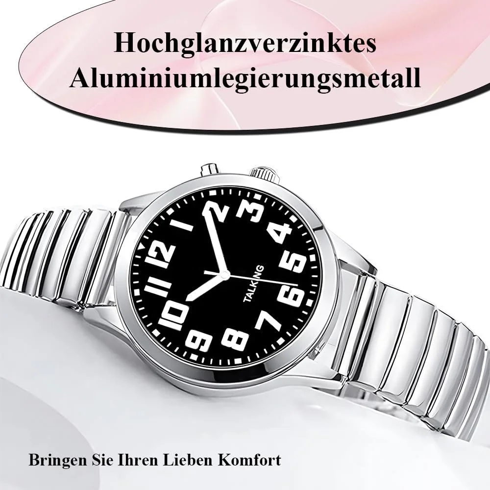 Говорящие часы Maujoy для женщин для слепых пожилых людей с нарушениями зрения, громкий и чистый голос, говорит на немецком языке, фото №3 Говорящие часы Maujoy для женщин для слепых пожилых людей с нарушениями зрения, громкий и чистый голос, говорит на немецком языке, фото №3