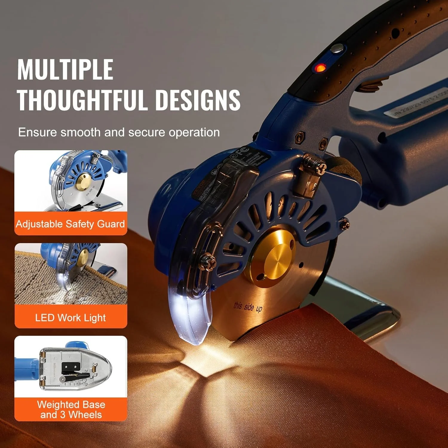 Резак для ткани VEVOR RCS-100B Blue, фото №5 Резак для ткани VEVOR RCS-100B Blue, фото №5