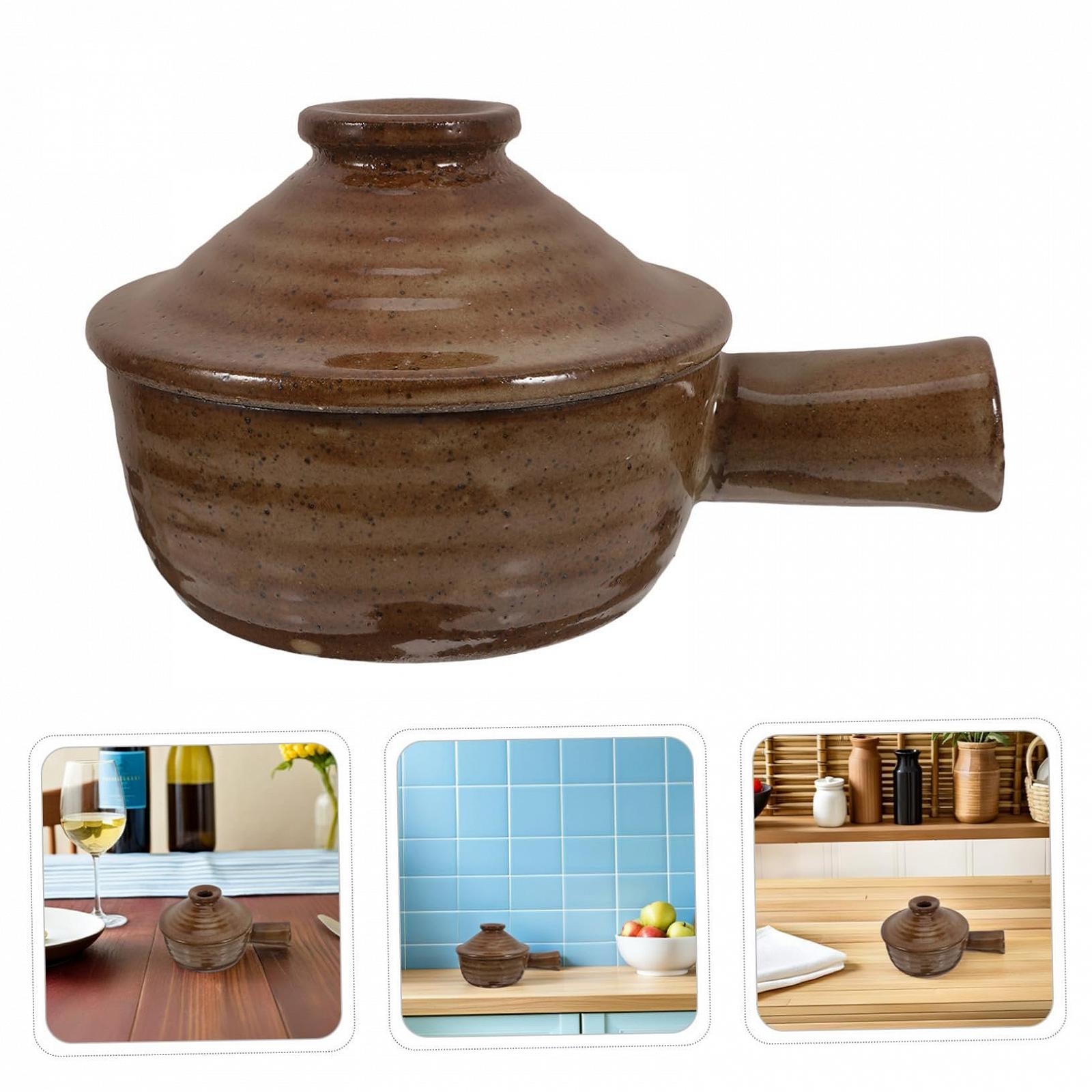 Набор керамических горшков для микроволновой печи с крышкой 2 шт жаростойкие, фото №9