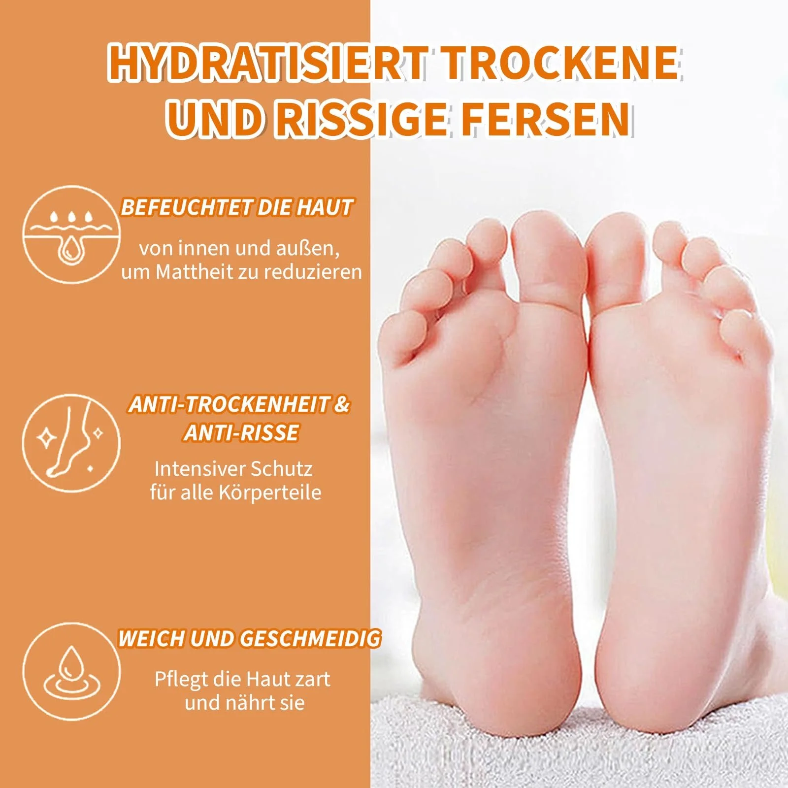 Крем для ног Urea Foot Cream Hydrating and Anti-Cracking увлажняющий против трещин с мочевиной 60% и медом (Упаковка 2 шт), фото №5