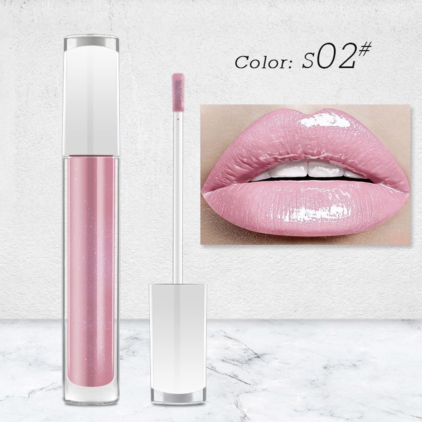 Блеск для губ Pearl Fine Moist Lip Gloss Lipgolss Liquid Lipstick Lip Glaze (7 мл) Red Lipstick Long Lasting (B, One Size), фото №3