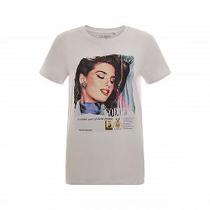 Футболка GUESS з V-подібним вирізом Vintage Femme Mag Easy Single - Фото 1