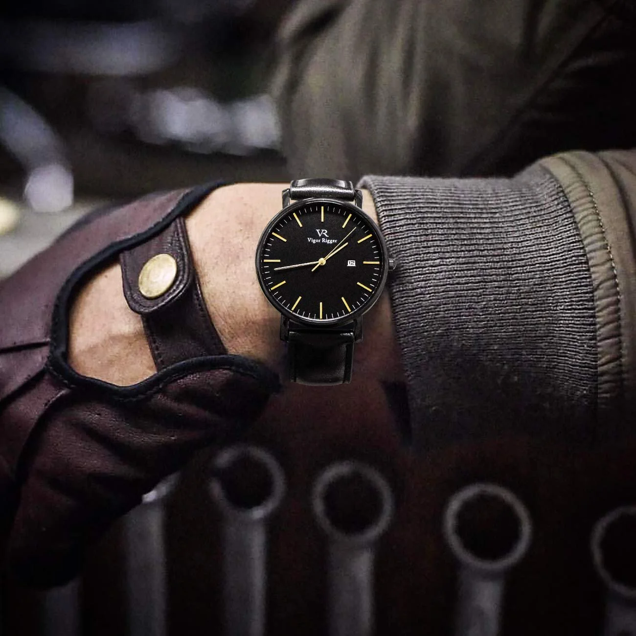 Часы BUREI Vigor Rigger Classic с серебристым циферблатом и коричневым кожаным ремешком с отображением даты, фото №6 Часы BUREI Vigor Rigger Classic с серебристым циферблатом и коричневым кожаным ремешком с отображением даты, фото №6