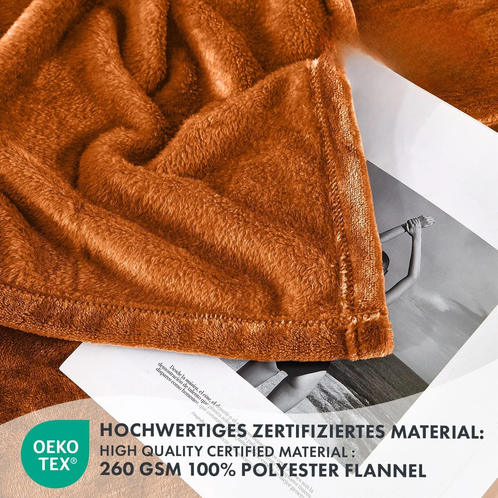 Покривало casa pura Фланель 150 x 200 см Коричнева Grace, фото №4 Покривало casa pura Фланель 150 x 200 см Коричнева Grace, фото №4