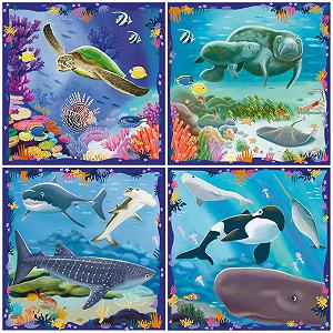 Пазл Ravensburger Puzzle UP! 12004002 Sea Creatures 4 пазли 64, 72, 81, 90 деталей 5+ synthetic.ua - Фото 1
