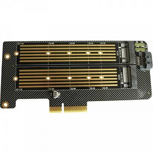 Купити Контроллер Dynamode 2х M.2 NVMe M-Key SATA B-key SSD to PCI-E 3.0 x4 x8 x16 (PCI-Ex4- 2xM.2 MB-key - Фото 1 Контроллер Dynamode 2х M.2 NVMe M-Key SATA B-key SSD to PCI-E 3.0 x4 x8 x16 (PCI-Ex4- 2xM.2 MB-key - Фото 1