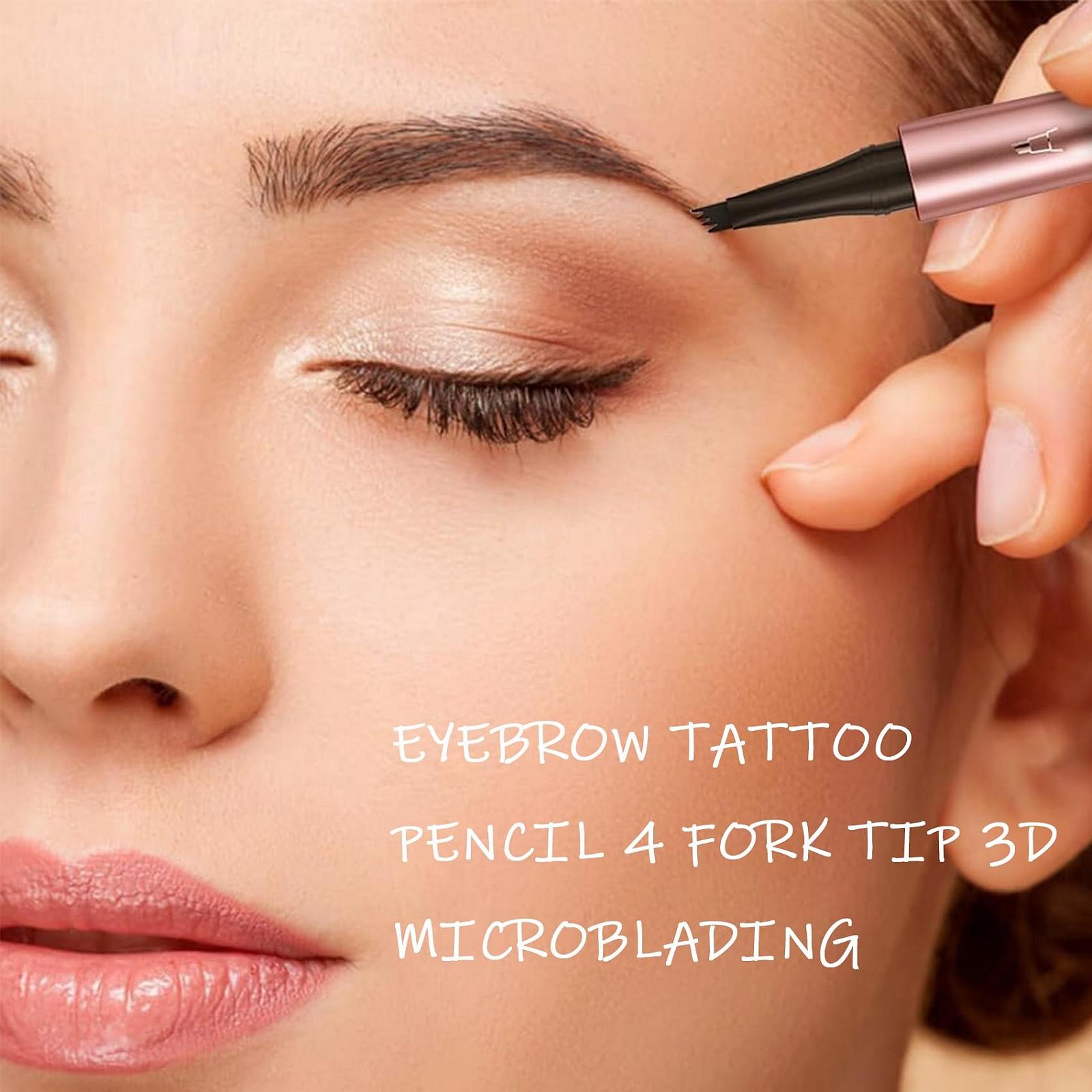Карандаш для бровей 3D Microblading Tattoo Pen с 4-мя зубцами, Водостойкий карандаш для бровей Magic Pencil (Цвет: Темно-коричневый), фото №5