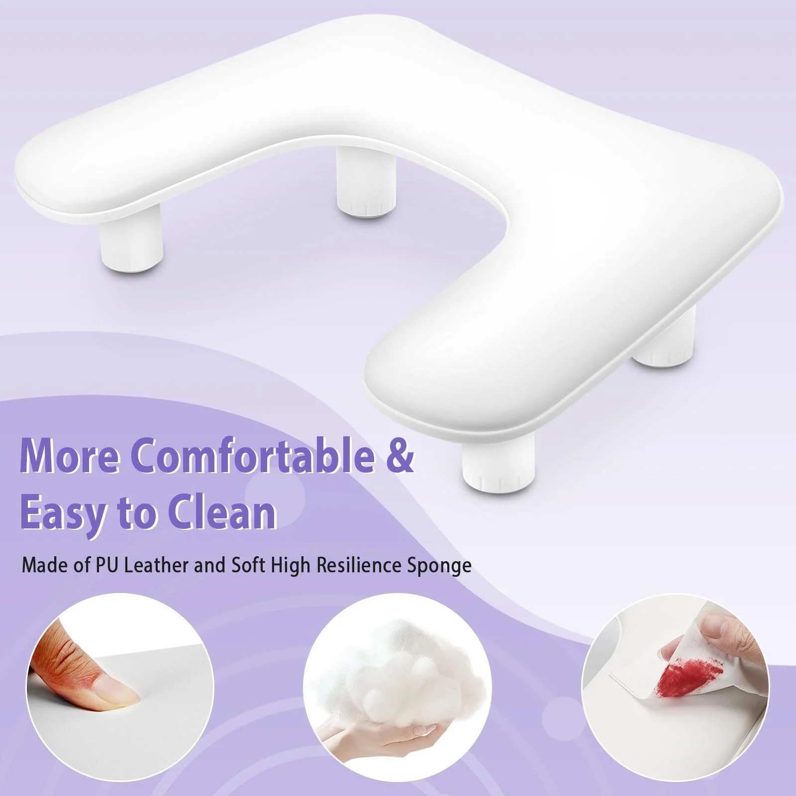 Підставка для рук U-подібна для манікюру з регулюванням висоти, нековзна подушка з PU шкіри, фото №5 Підставка для рук U-подібна для манікюру з регулюванням висоти, нековзна подушка з PU шкіри, фото №5
