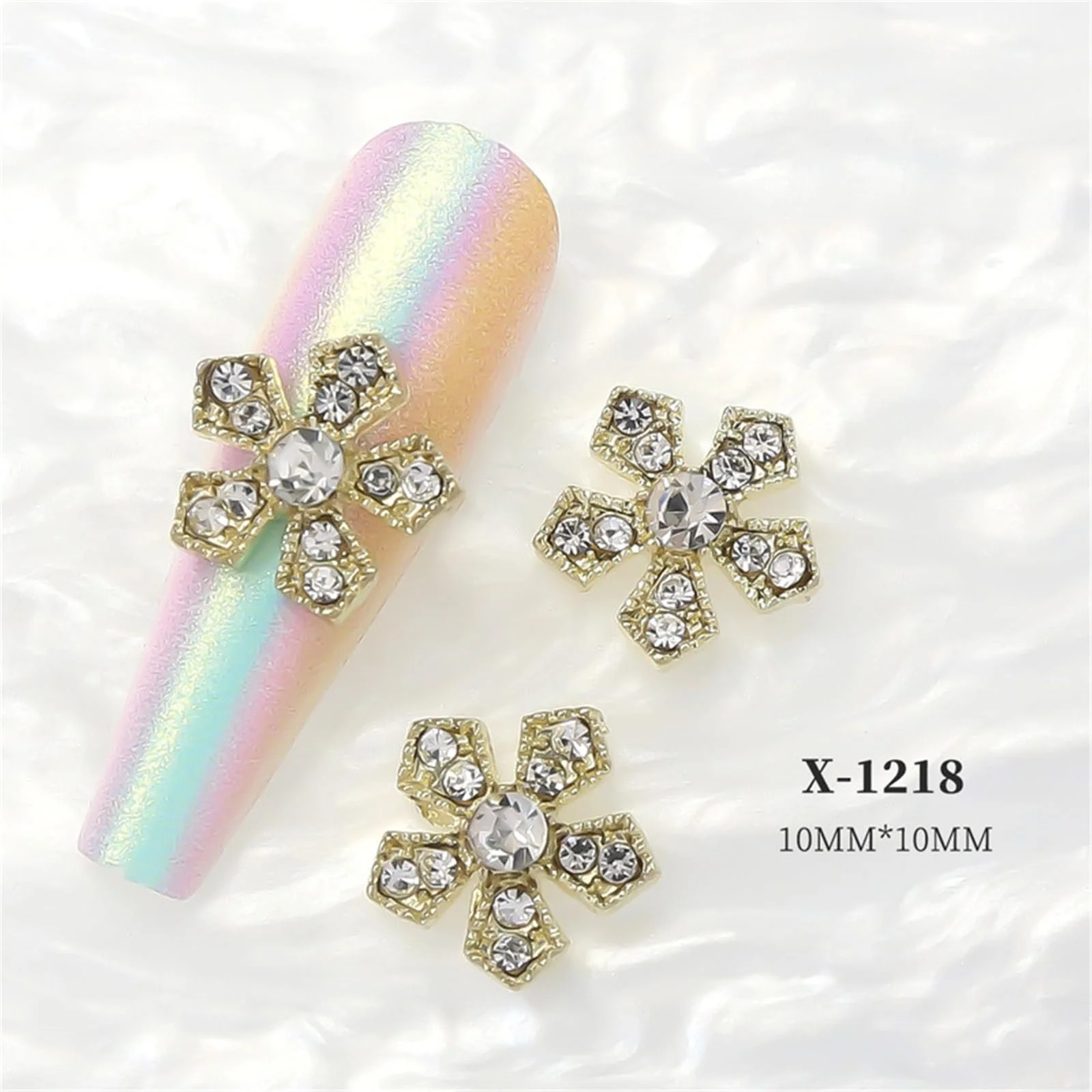 Прикраса для нігтів Сніжинки Модний манікюр, 10 шт, фото №8