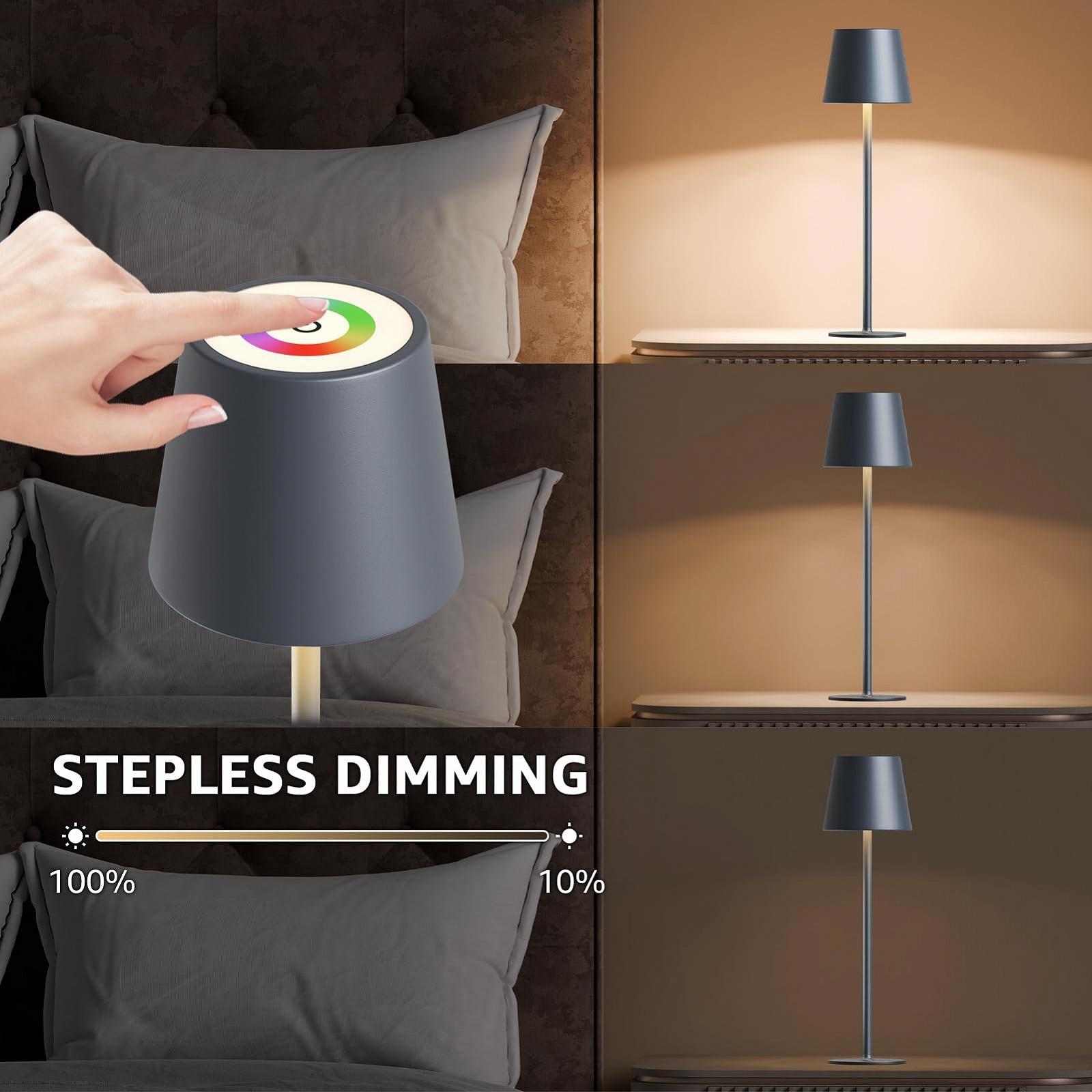 Настольная лампа MALUX Wireless LED USB-C IP54 Grey, фото №2