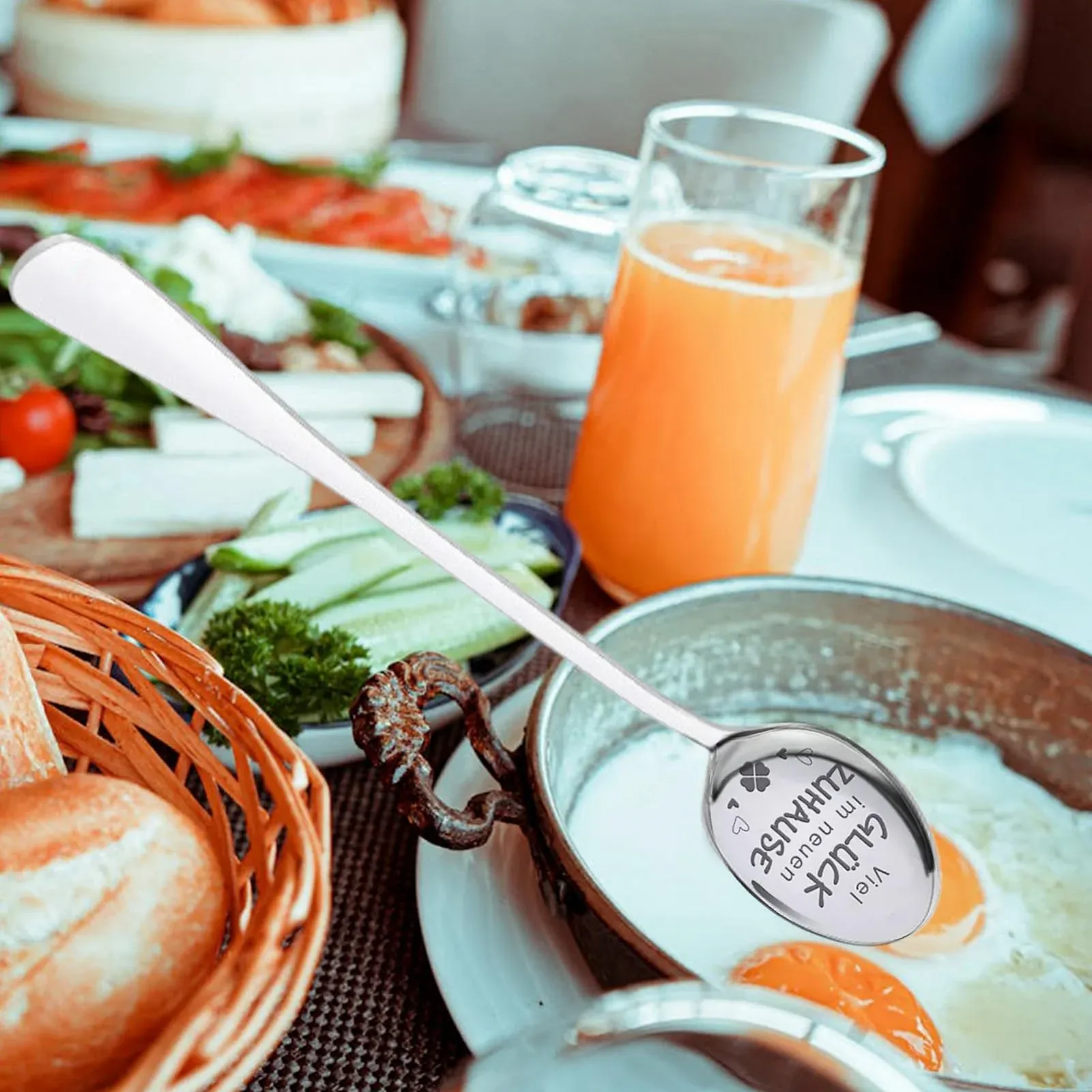 Кавова ложка House Warming Gift Нержавіюча сталь з гравіюванням, набір 2 шт., фото №5