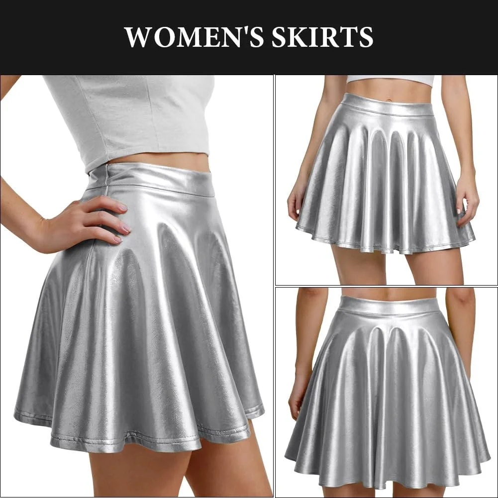 Спідниця Aomig Плісирована Металік Сріблястий, фото №5