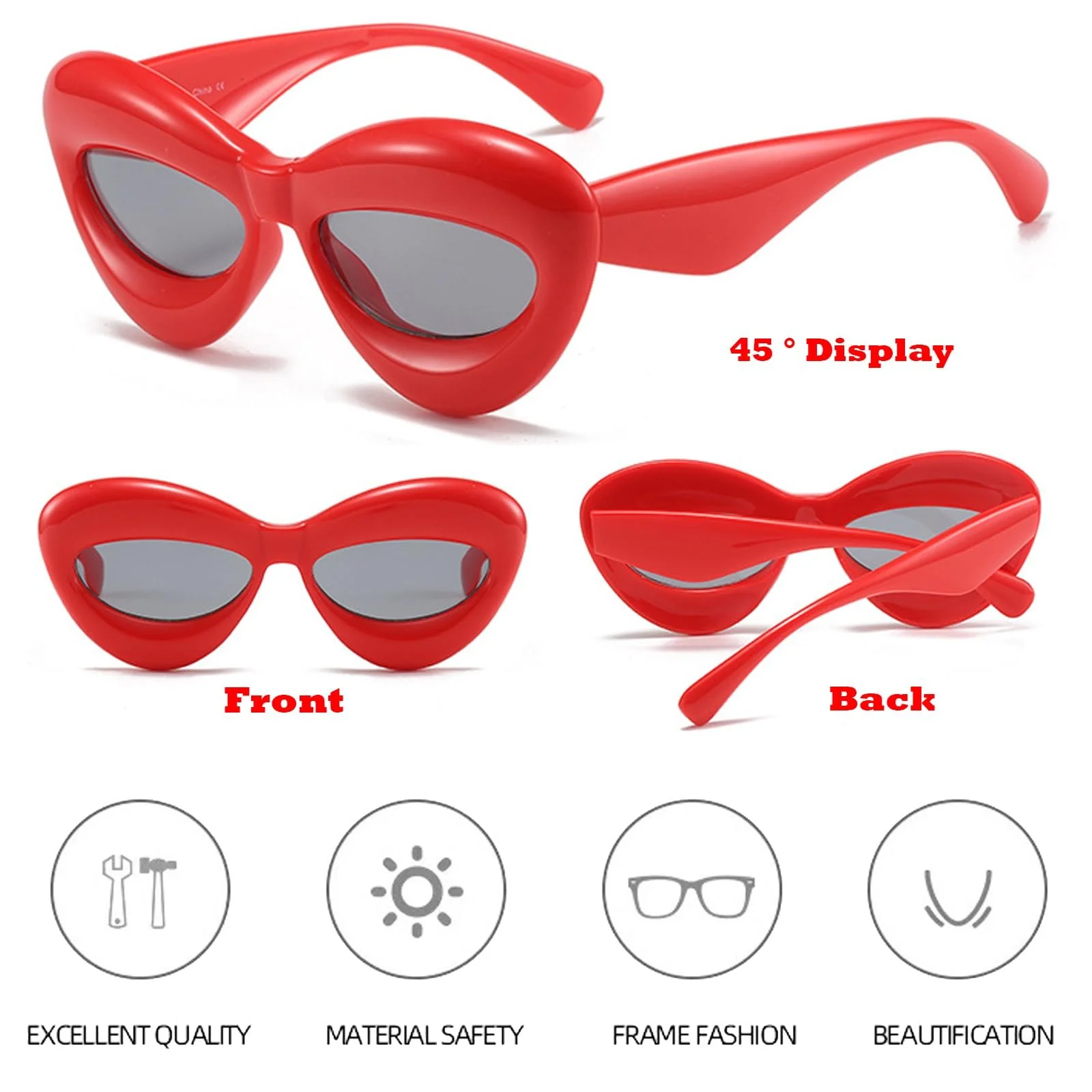 Сонцезахисні окуляри Sasibiyb Прямокутні вінтажні кумедні окуляри (2 шт), фото №1