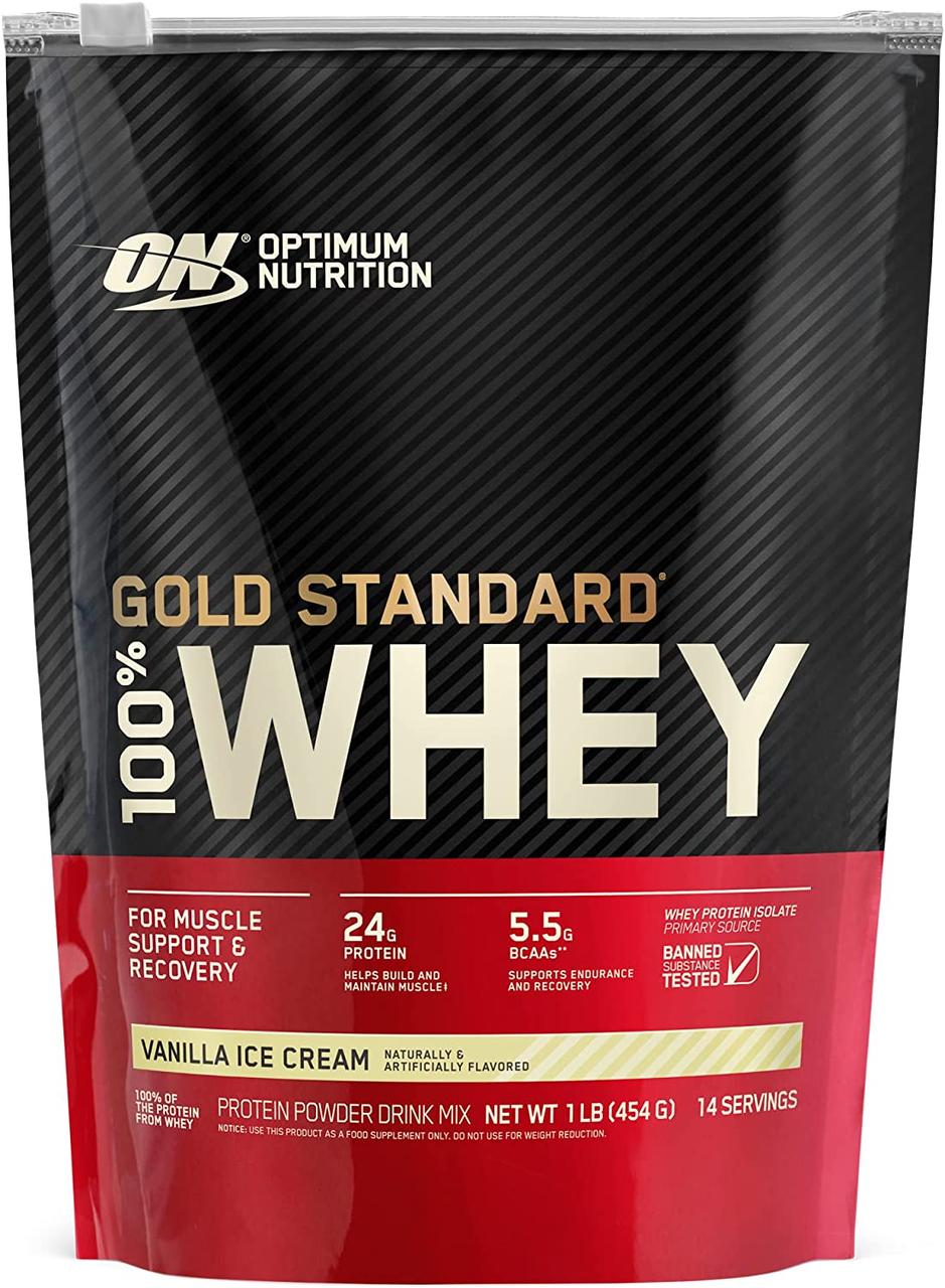 Протеин Optimum Nutrition 100 Whey Gold Standard EU 450g Vanilla ice Cream, фото №1