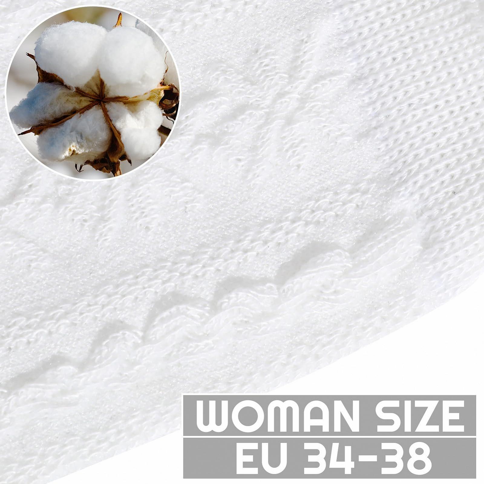 Женские носки Костюмные носки Белые носки с рюшами Хлопковые кружевные носки с рюшами 6 пар, фото №5