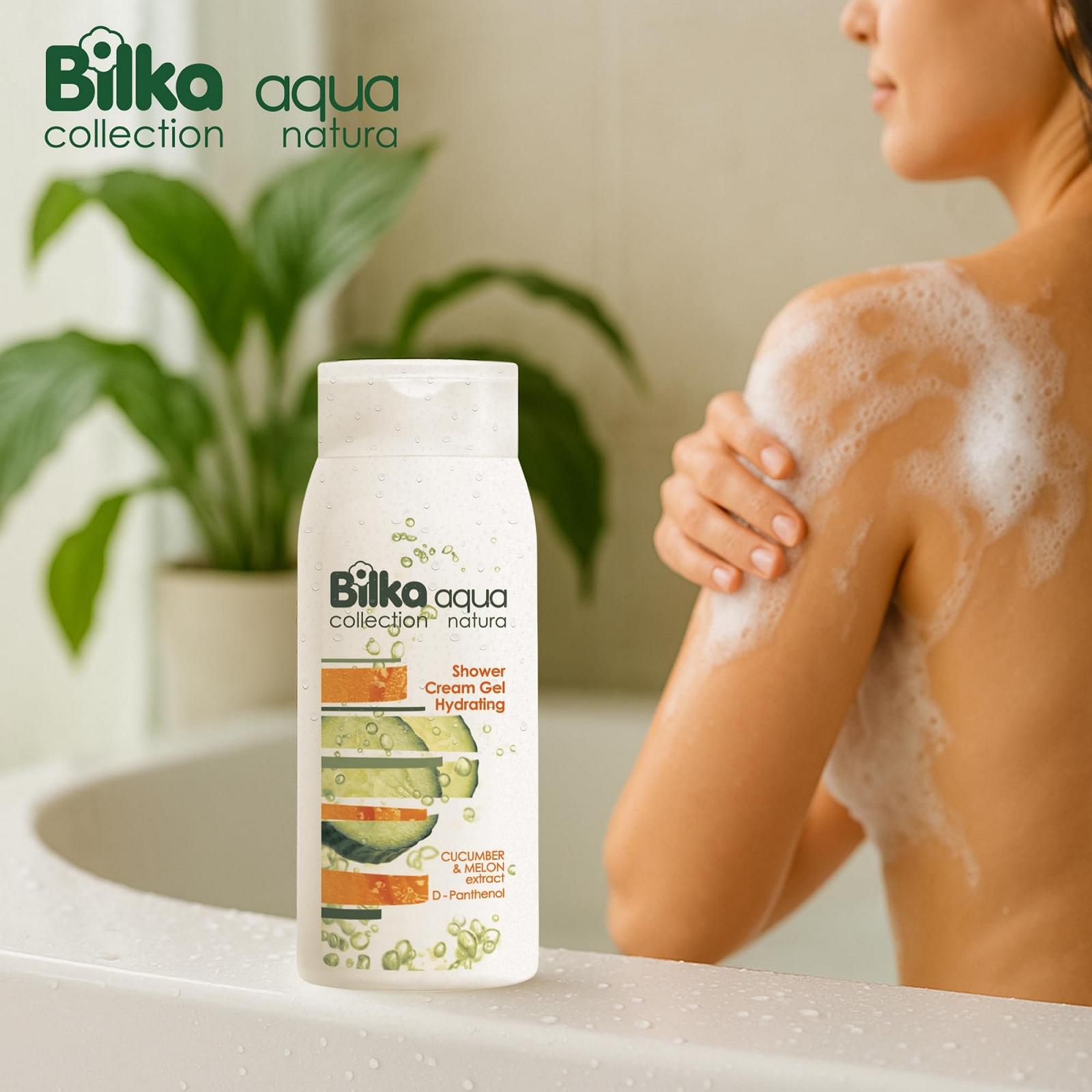 Крем-гель для душу Aqua Natura Hydrating зволожувальний з екстрактом огірка, дині та D-пантенолом 200 мл, фото №5