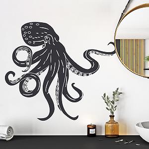 Наклейка на стіну GRAZDesign Octopus 46 x 40 см Dark Grey - Фото 1