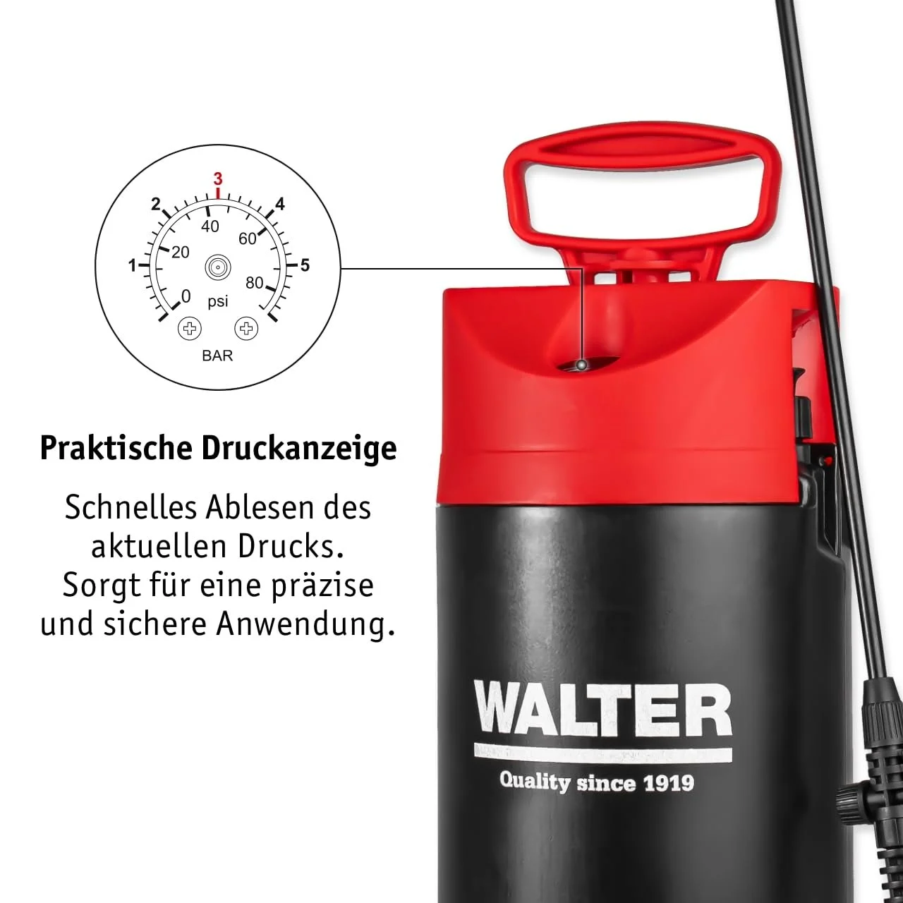 Набір обприскувачів WALTER 1.5 л + 5 л 3 Бар Регульована форсунка, фото №8 Набір обприскувачів WALTER 1.5 л + 5 л 3 Бар Регульована форсунка, фото №8