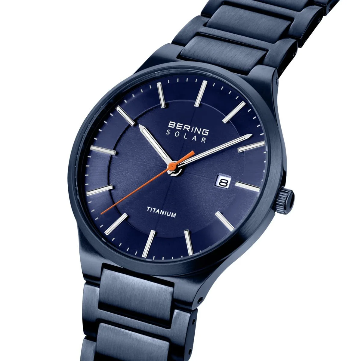Часы солнечные BERING мужские 39 мм, титановый корпус и циферблат, титановый браслет с титановыми элементами, 10 ATM, 15239, фото №3 Часы солнечные BERING мужские 39 мм, титановый корпус и циферблат, титановый браслет с титановыми элементами, 10 ATM, 15239, фото №3