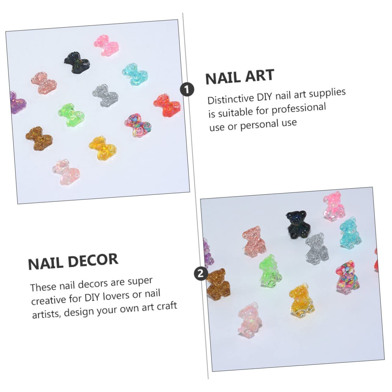 Украшения для ногтей Мишки 100 шт., фото №4