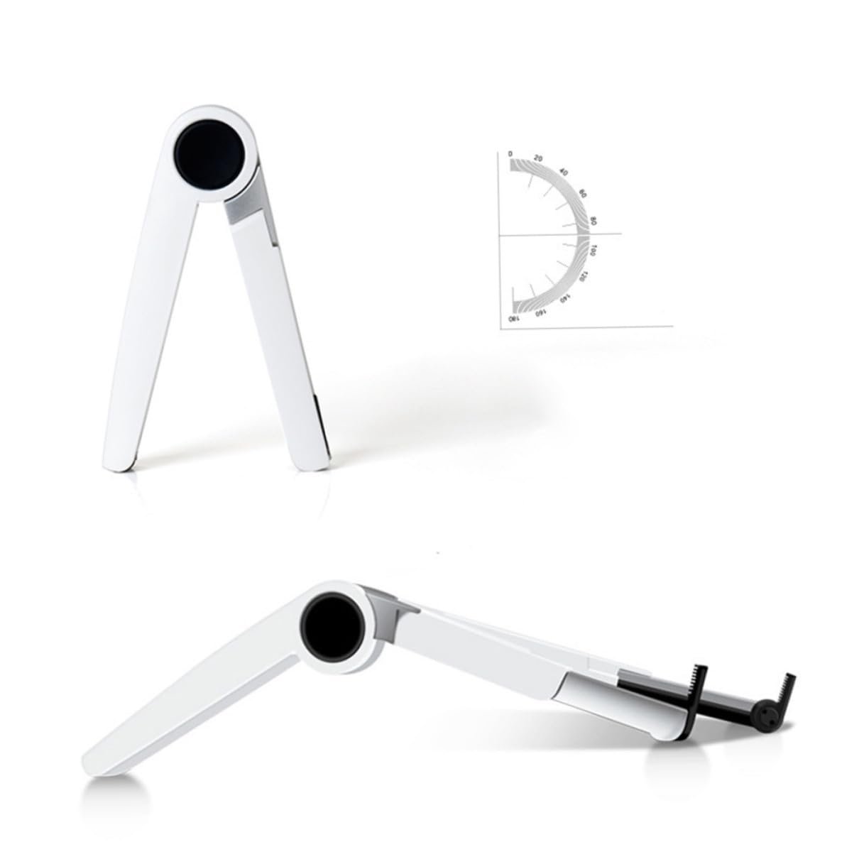 Підставка для ноутбука трикутна алюмінієва Yardenfun складана регульована стабільна для планшета охолоджуюча для офісу дому подорожей біла, фото №2