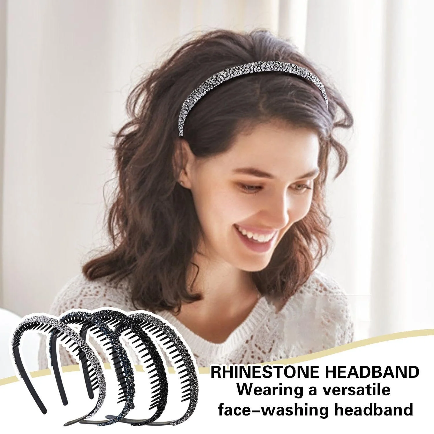 Обруч Elee из Rhinestone, 4 шт, фото №5