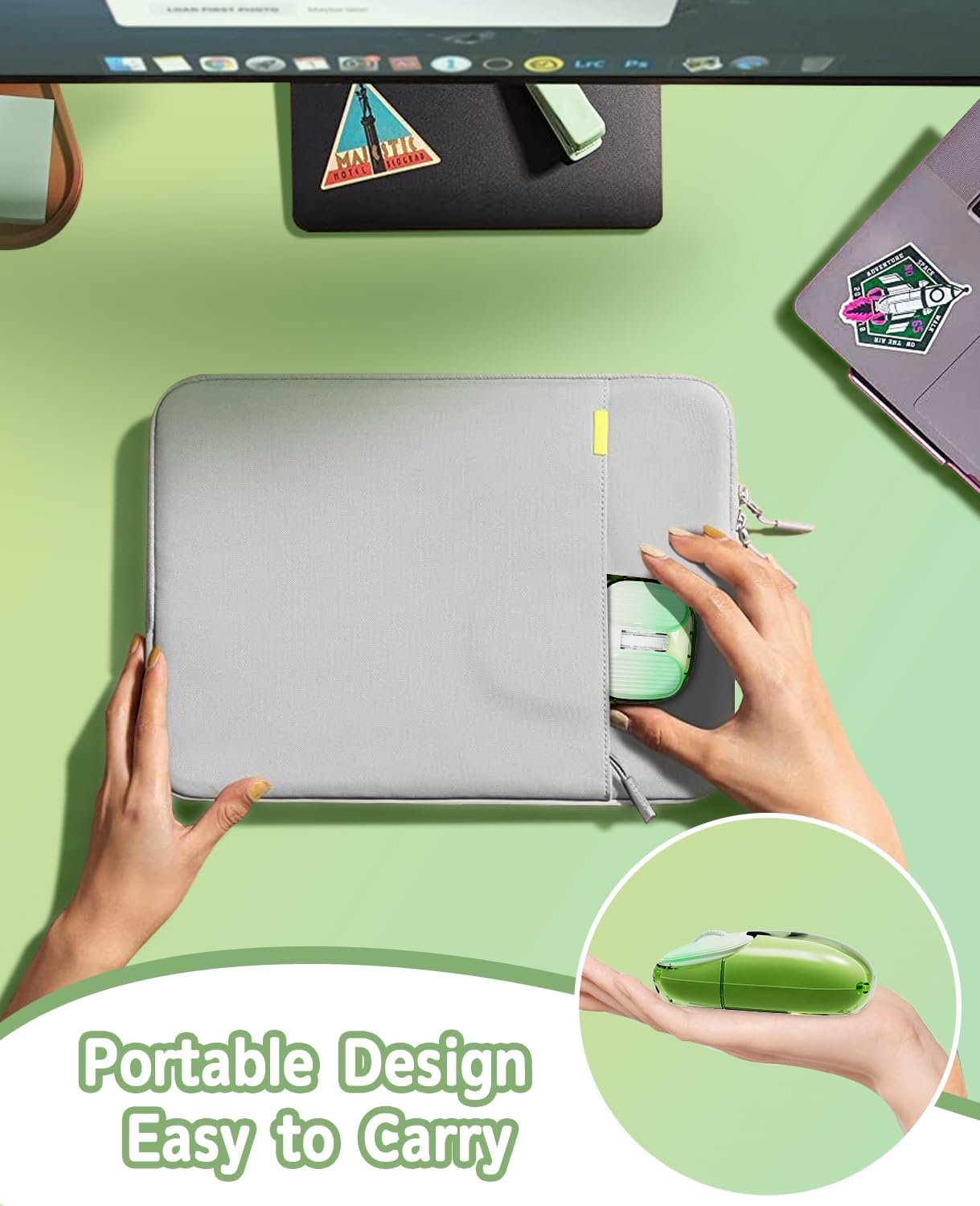 Мышь беспроводная MAMBASNAKE Игровая 1600 DPI Зеленый, фото №7