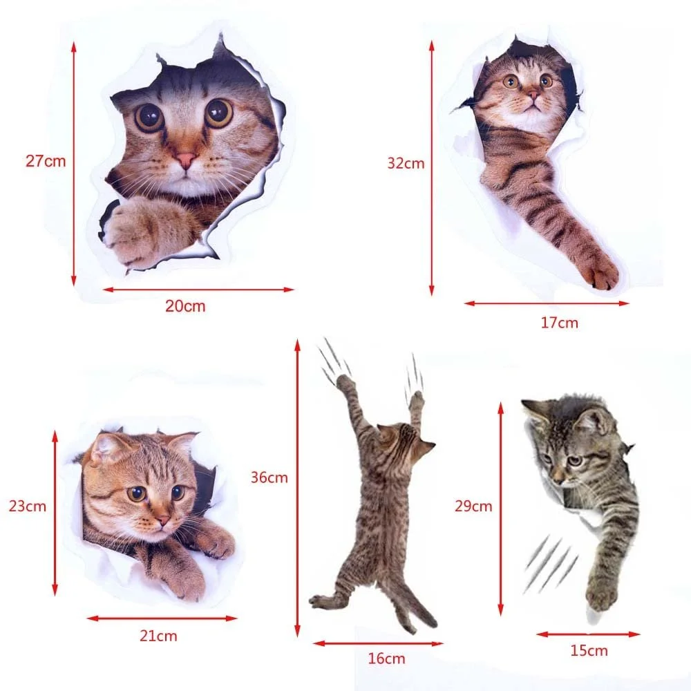 Наклейка на стіну Pazi Коти 3D Знімна, фото №4