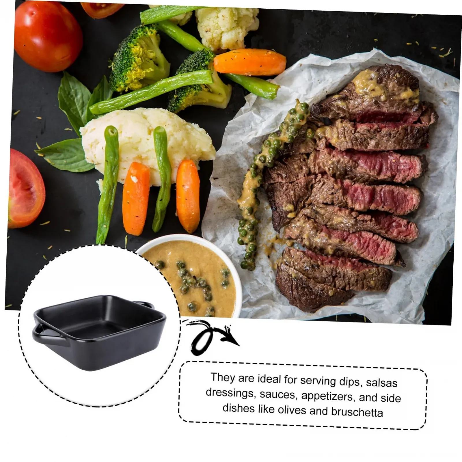 Форма для запікання VALICLUD прямокутна термостійка з ручками чорна, фото №7