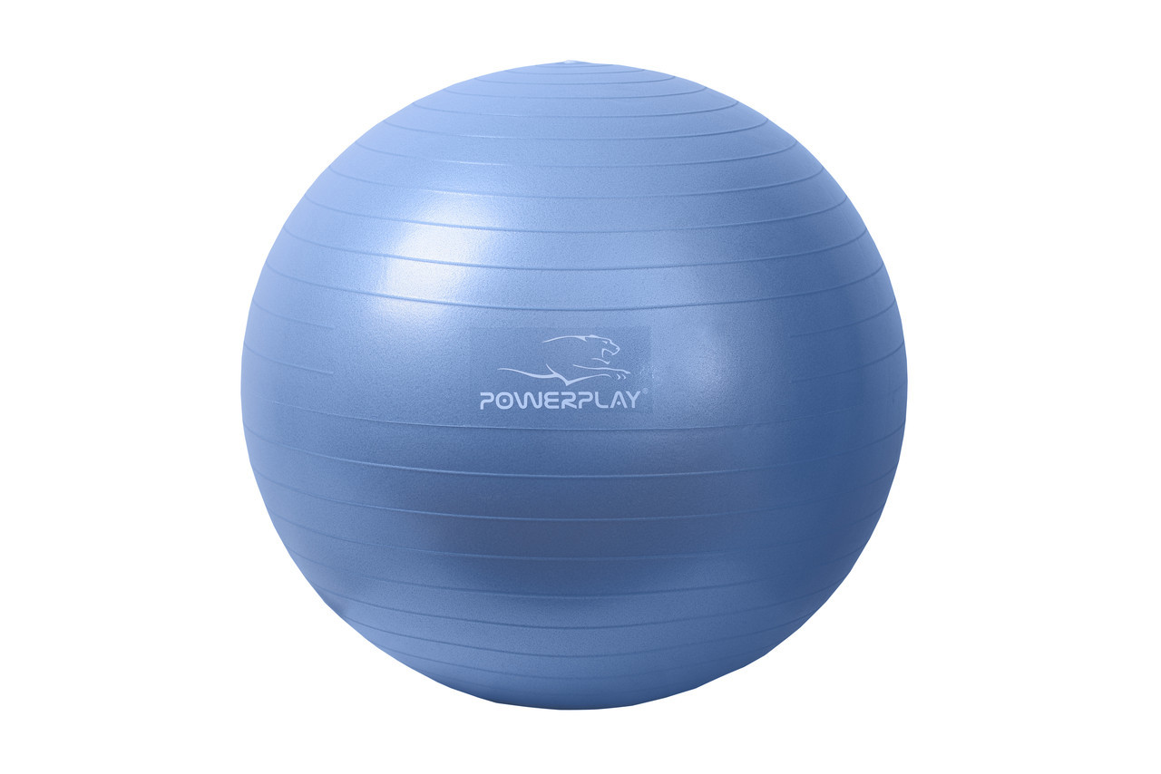 М'яч для фітнесу фітбол PowerPlay 4001 Ø65 cm Gymball Синій помпа, фото №6