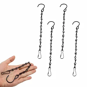 Ланцюги для підвісних кашпо Набір 4 шт Металеві Чорні - Фото 1