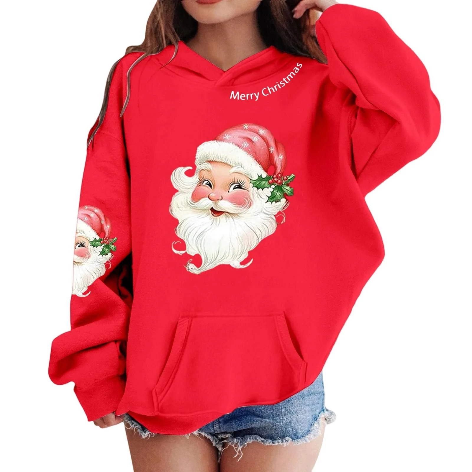 Худі Різдвяний Дитячий з довгими рукавами, з принтом, вільного крою, фото №1