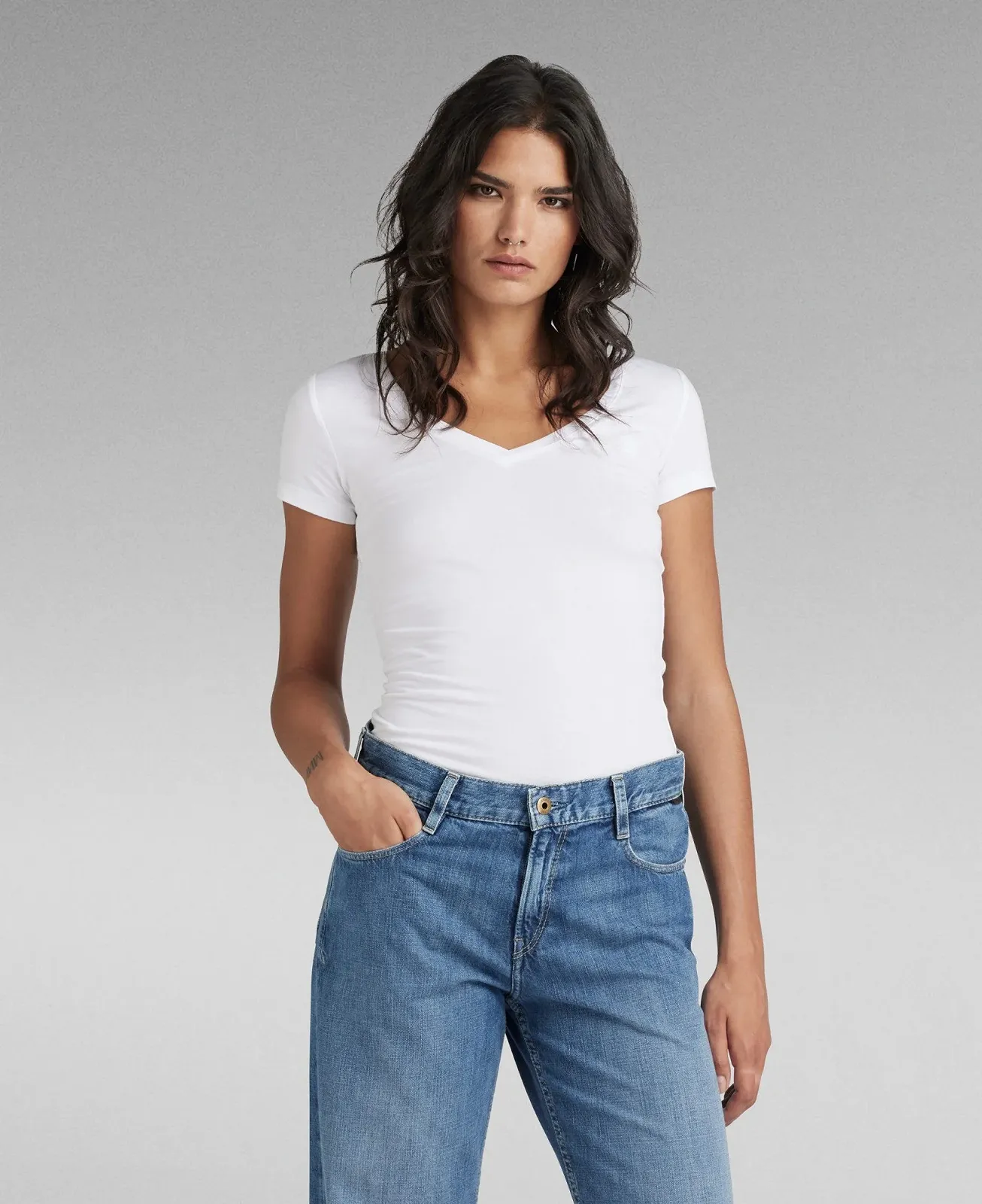 Женский топ G-Star RAW Base V-Neck Cap Top - XS, фото №1