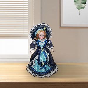 Фигурки Harilla Miniature Porcelain Woman Ceramic Doll 40см Dark Blue synthetic.ua - Фото 1