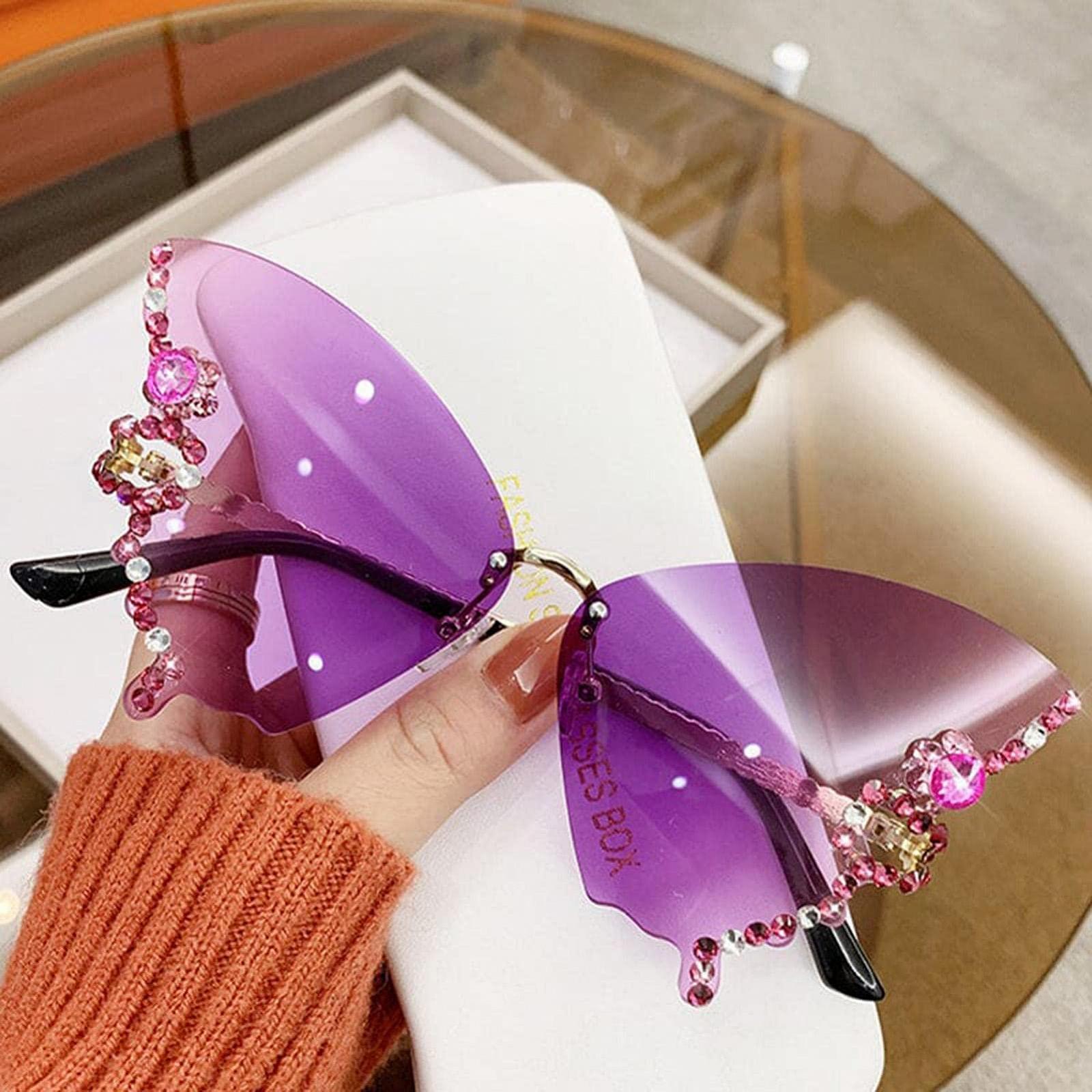 Безрамочные солнцезащитные очки Diamond Butterfly для цветных женщин., фото №8