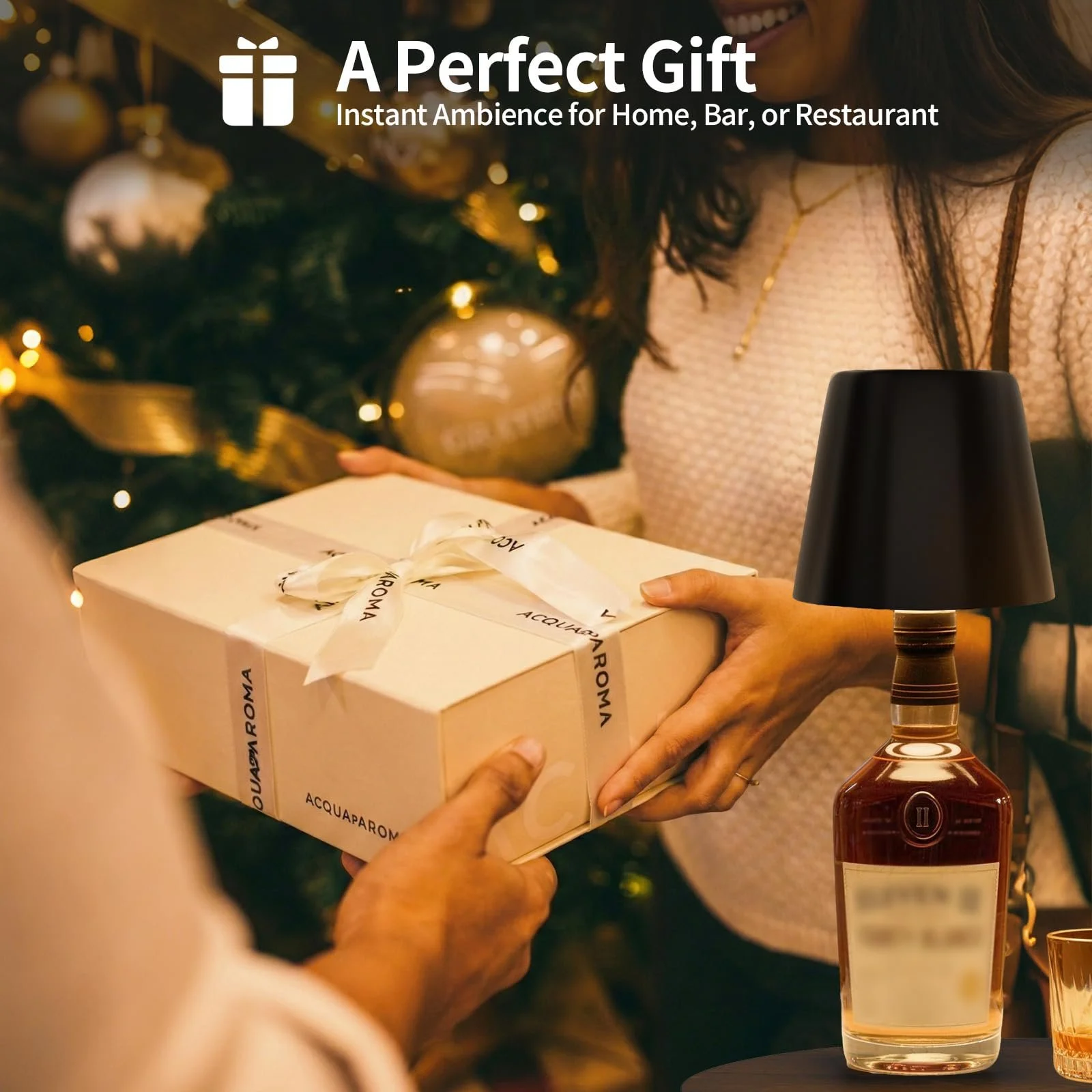 Настільна світлодіодна лампа для пляшок LED Bottle Lamp Wireless Battery IP54 Full Metal 5300 mAh, фото №6