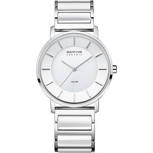 BERING Жіночий сонячний годинник 35 мм, корпус з нержавіючої сталі та циферблат - Фото 1