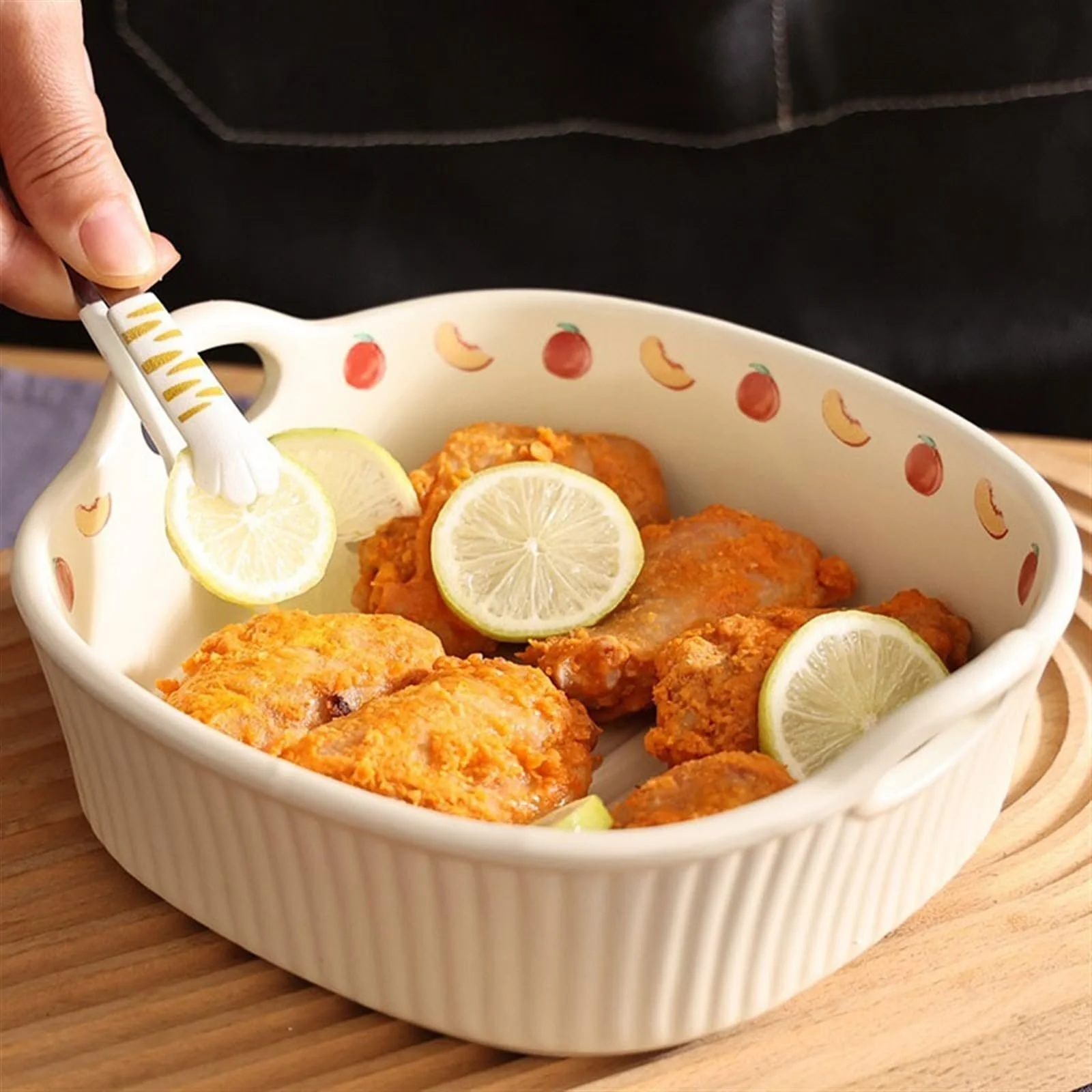 Форма для запекания Керамическая 900 мл 21 x 18.8 x 6.7 см Термостойкая с ручками, фото №5