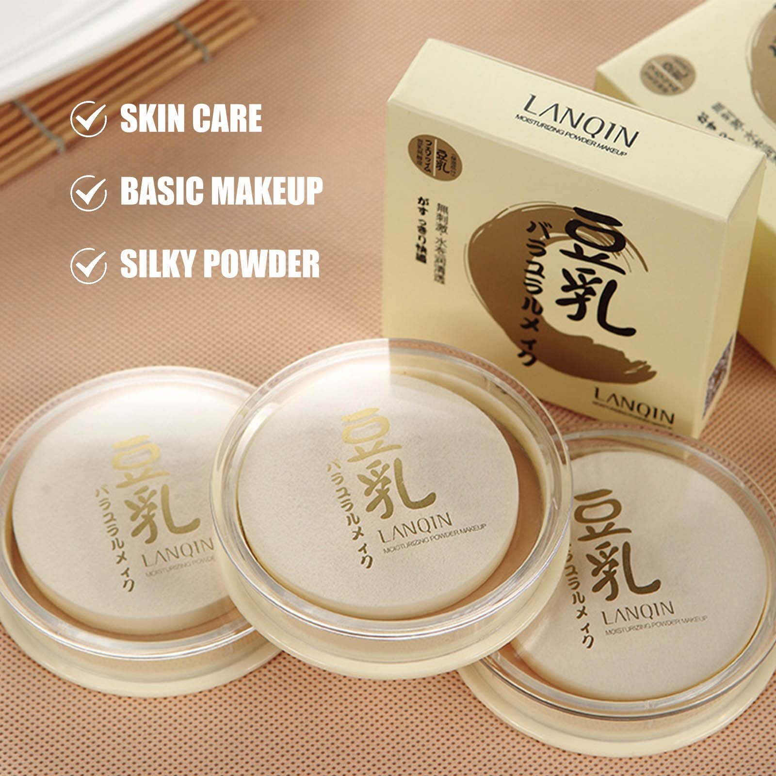 Пудра Розсипчаста для обличчя Japanese Concealer Set Makeup Matte Oil Control Repair Facial Whitening Honey Powder Firming Foundation, фото №3