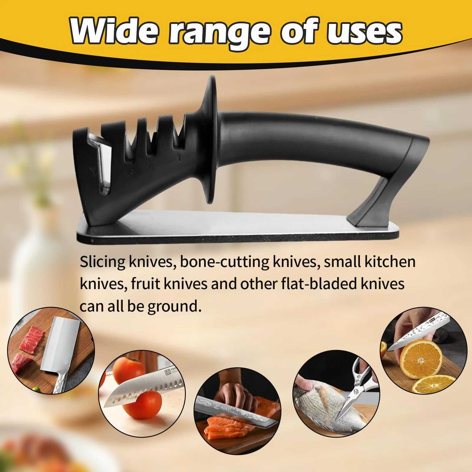 Точилка для кухонних ножів 4-в-1 Tungsten Steel Ceramic, фото №5